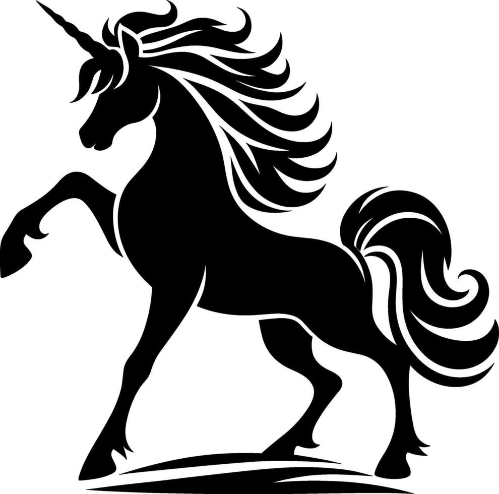 Majestic Unicorn Silhouette Standing vector