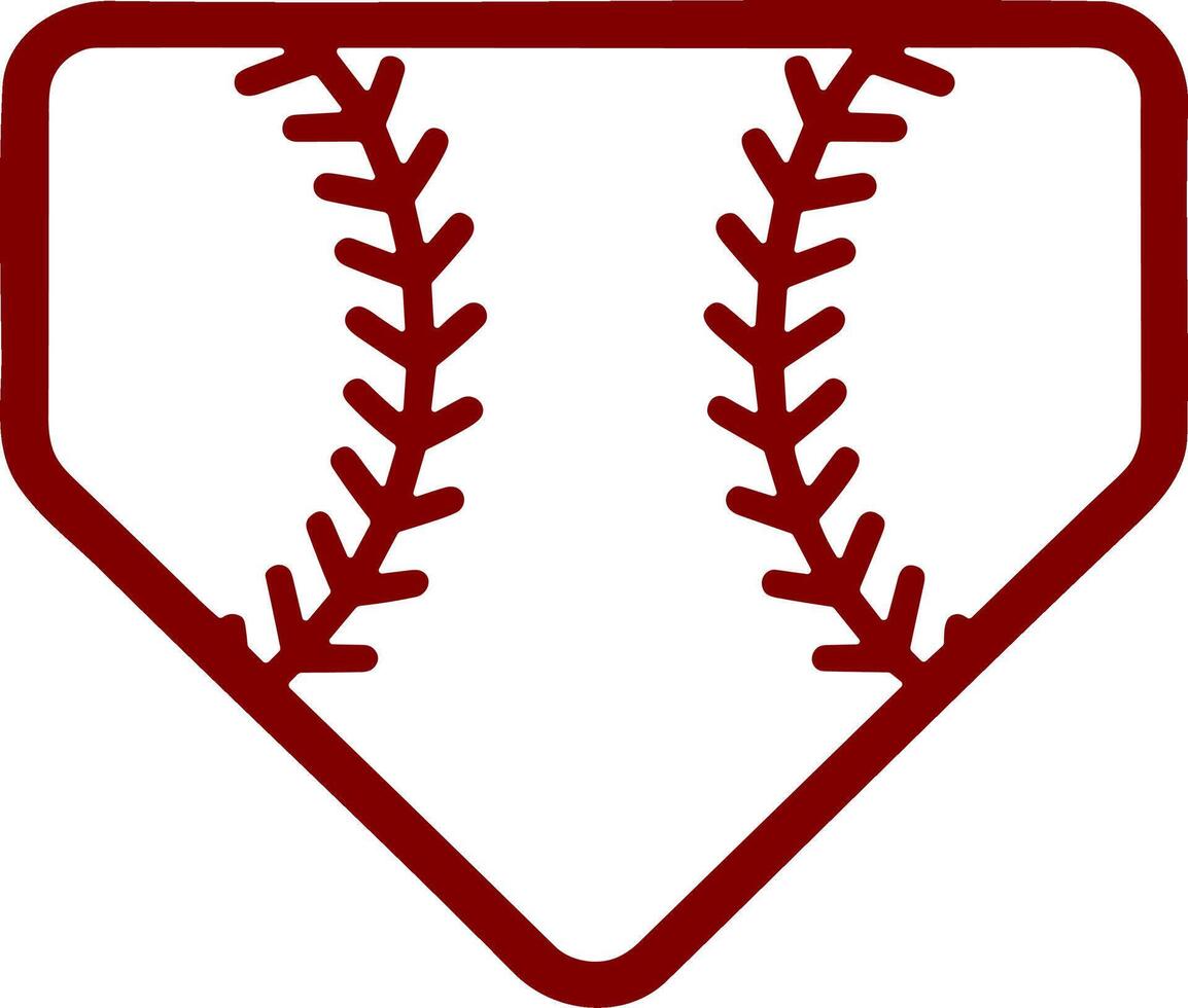 Baseball Home Plate with Red Stitches vector
