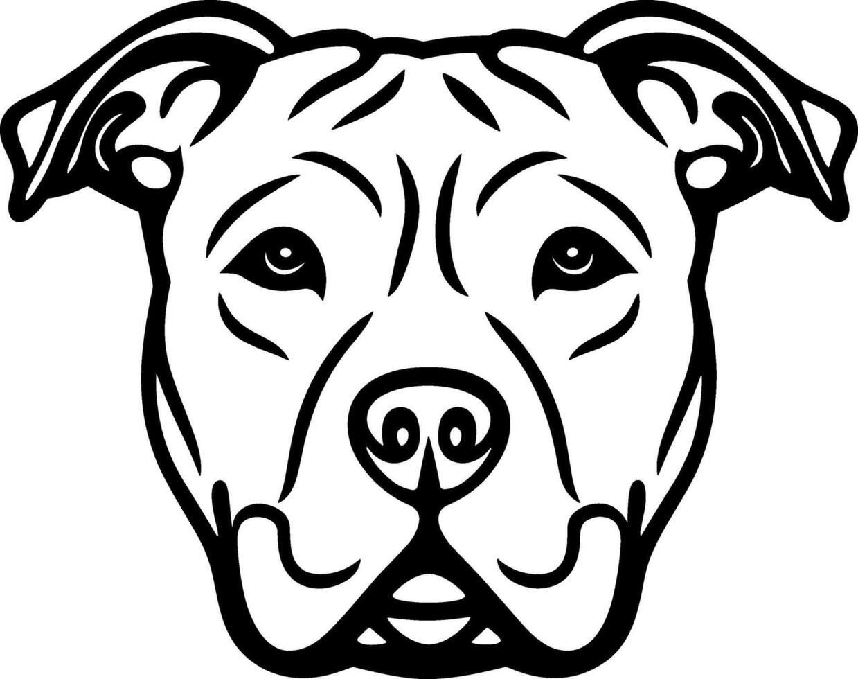 Pitbull Face Silhouette for Dog Lovers vector