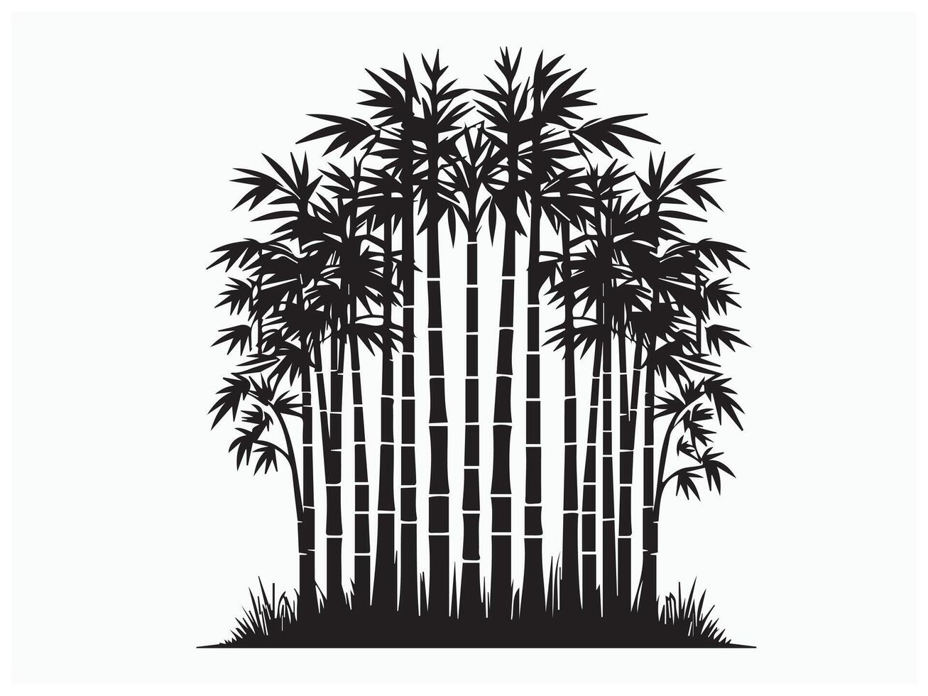Bamboo Grove Silhouette for Botanical Designs and Branding vector