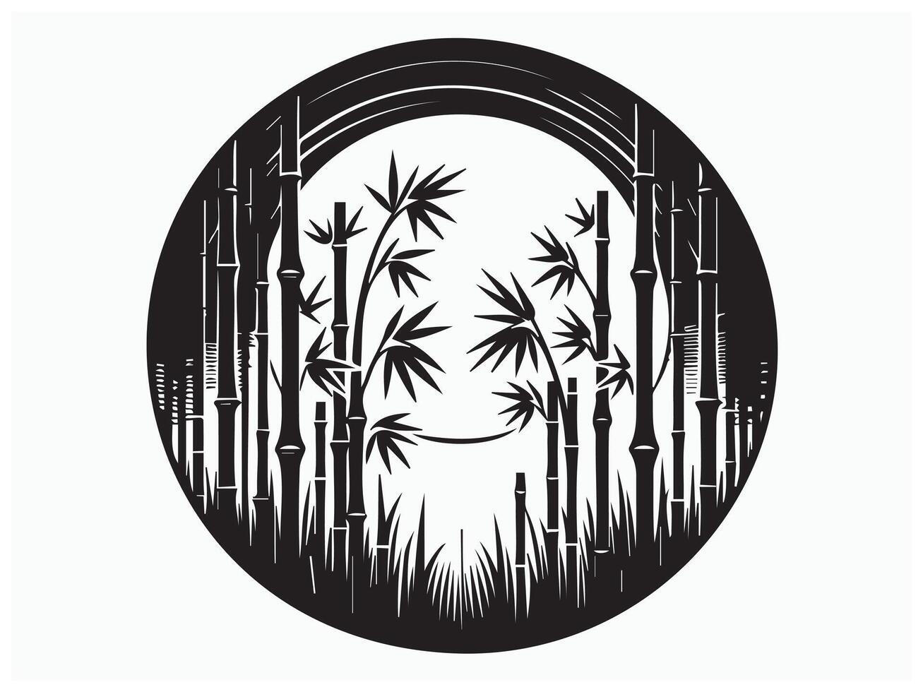 Elegant Bamboo Grove Silhouette for Nature Inspired Art vector
