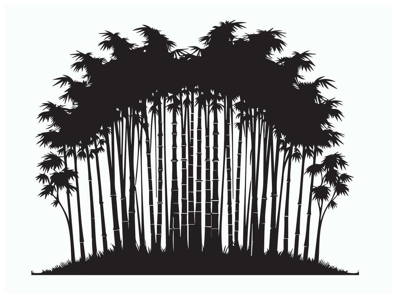Bamboo Grove Silhouette for Decorative Art, Nature, and Zen Themes vector