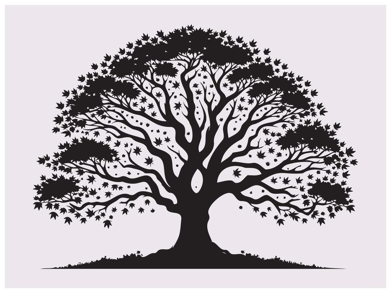 Minimalist Autumn Maple Tree Silhouette for Fall Decorations vector