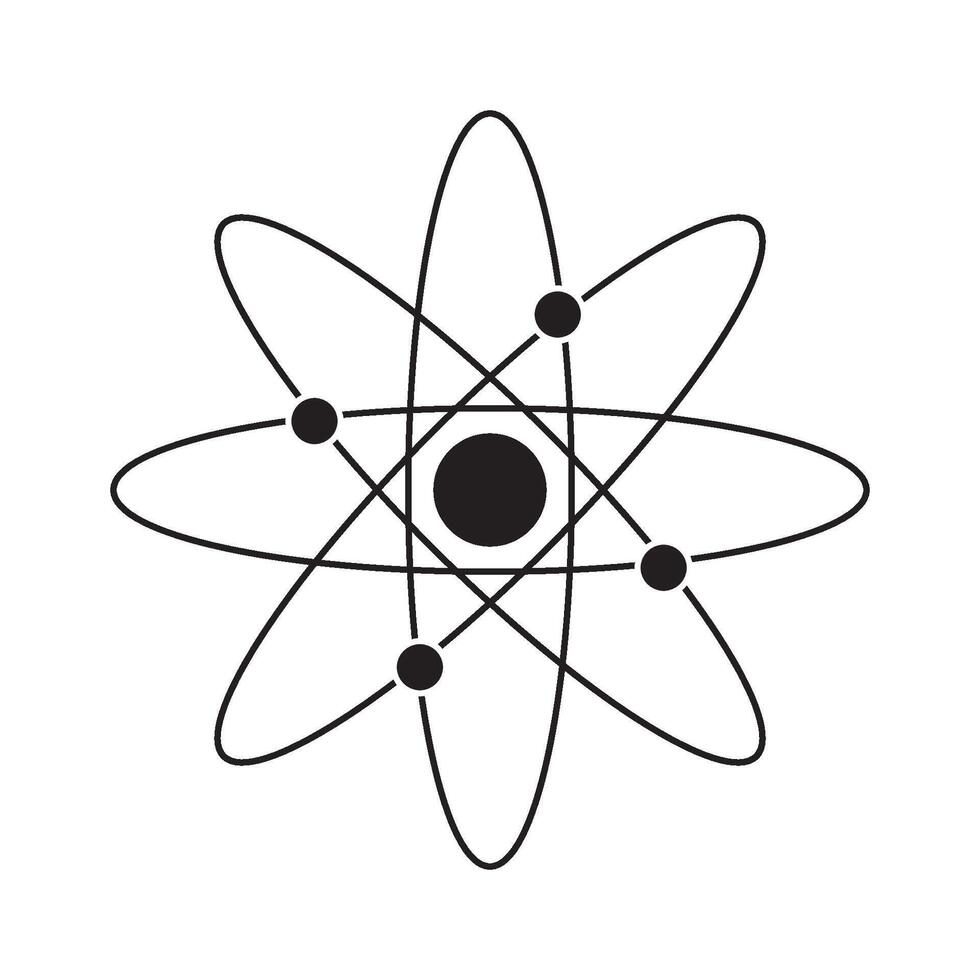 atomic nucleus icon illustration design template vector