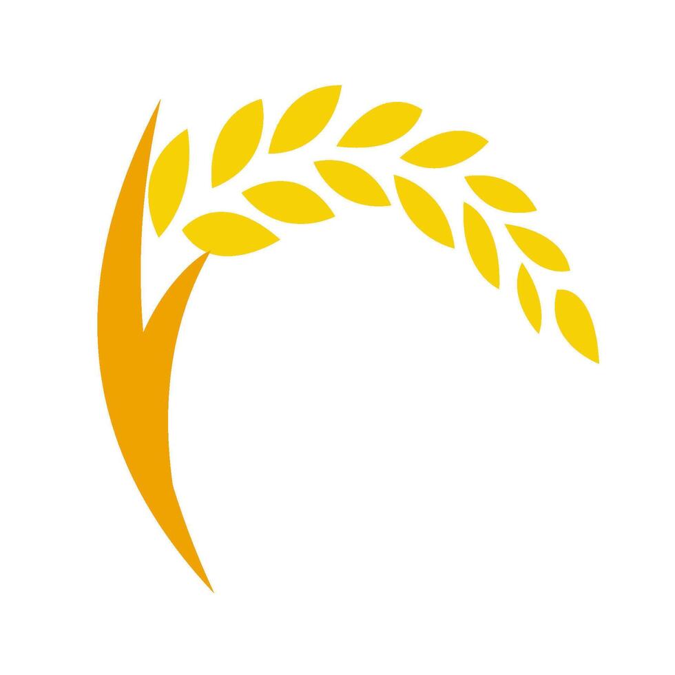 yellow rice logo symbol template vector