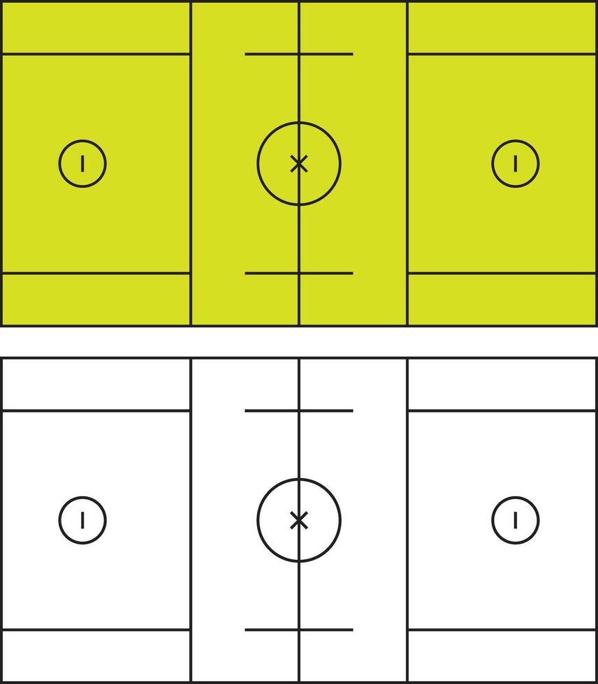 outline silhouette top view lacrosse field vector