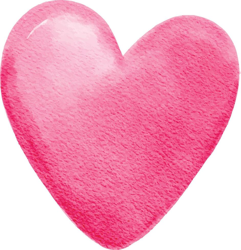 watercolor hand drawn shape pink heart illustration isolated on white background. perfect for decoration, card, fabric, and print vector