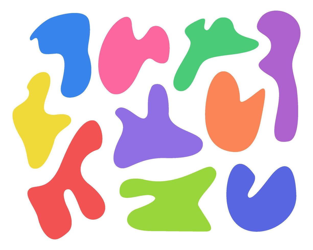 Irregular liquid organic shapes. Abstract colorful simple shapes vector