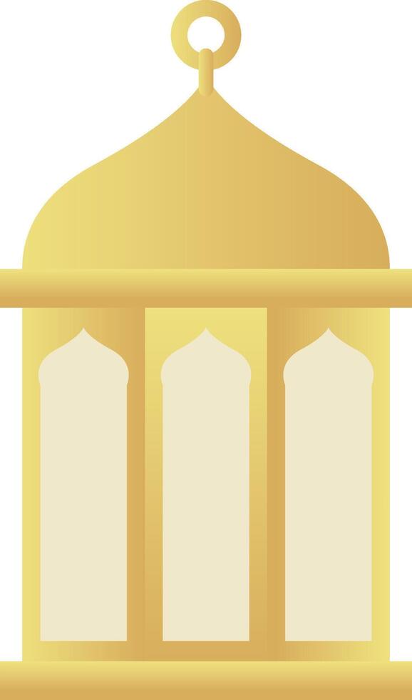 Dome Joined Rectangle Gold Gradient Islamic Lantern Element for Ramadan Arabic Hanging Oil Lamp Lights vector