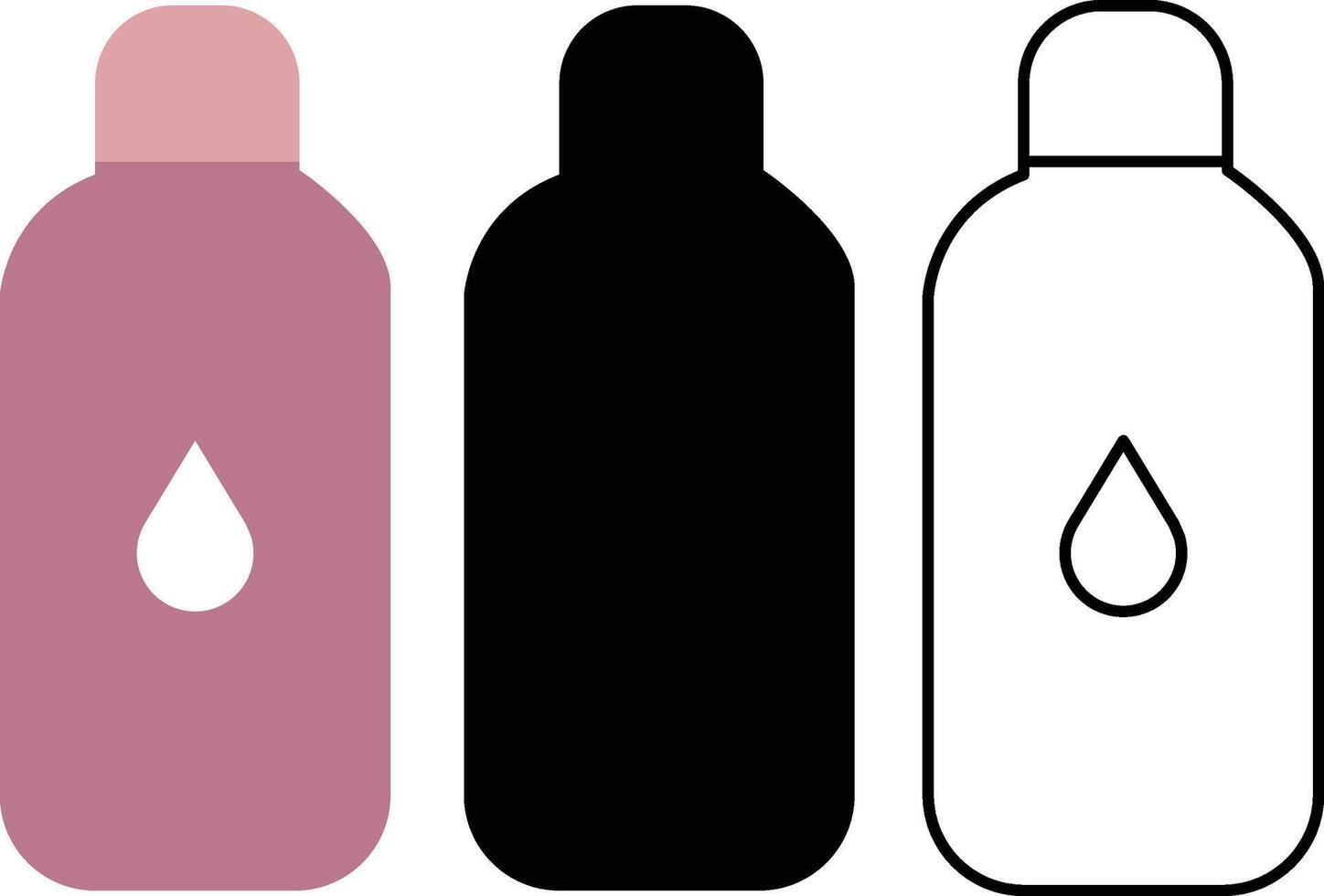 Collection of Micellar Water Packaging Icon for Beauty Products with Solid Outline Color vector