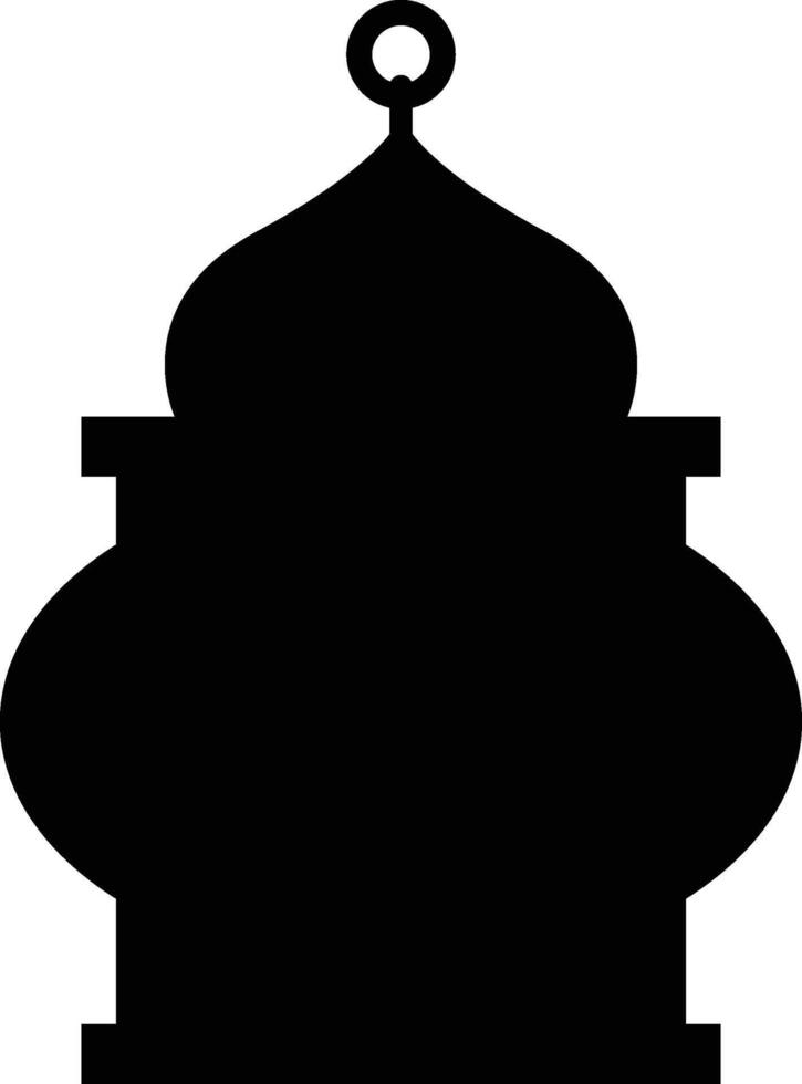 Dome with Rectangle Circle Black Silhouette Islamic Lantern Element for Ramadan Arabic Hanging Oil Lamp Lights vector