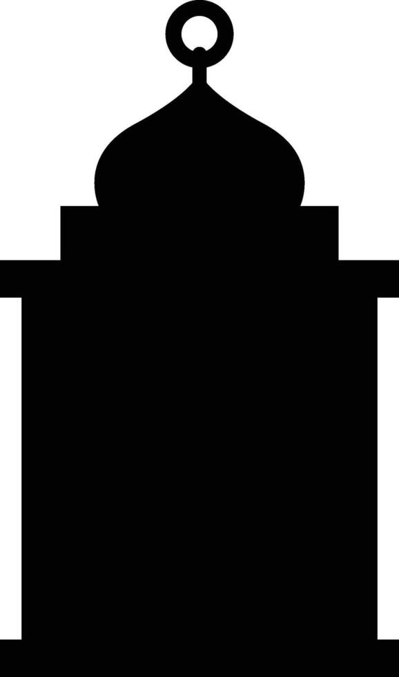 Dome with Double Rectangle Black Silhouette Islamic Lantern Element for Ramadan Arabic Hanging Oil Lamp Lights vector