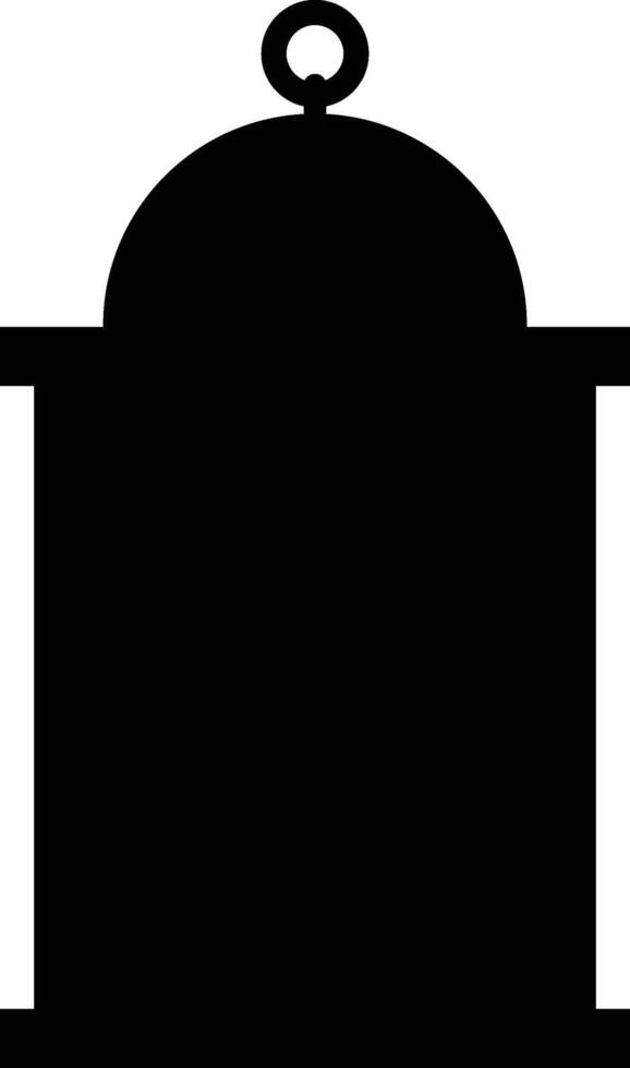 Circle with Rectangle Black Silhouette Islamic Lantern Element for Ramadan Arabic Hanging Oil Lamp Lights vector