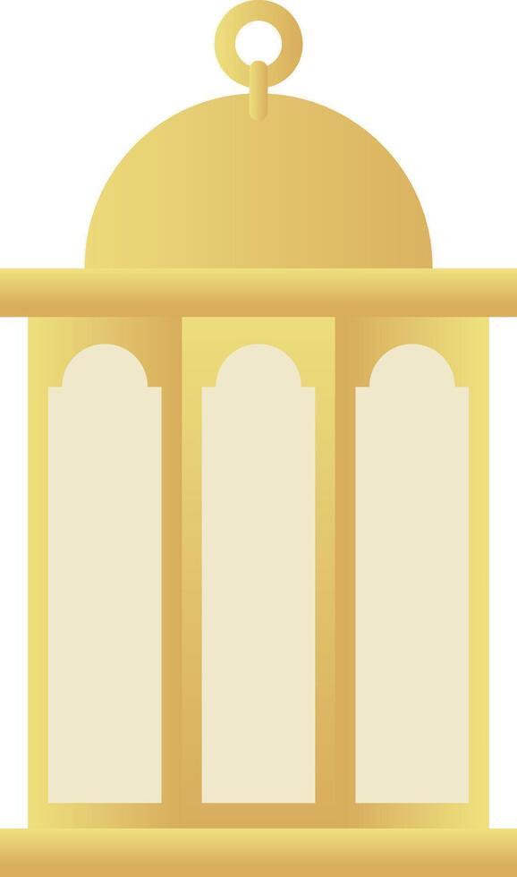Circle with Rectangle Gold Gradient Islamic Lantern Element for Ramadan Arabic Hanging Oil Lamp Lights vector