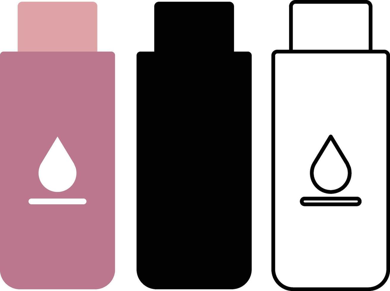 Collection of Toner Packaging Icon for Beauty Products with Solid Outline Color vector