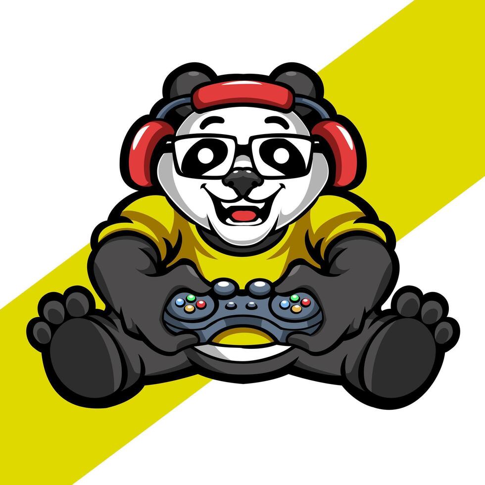 mascot Panda Gamer The Ultimate Gaming Experience vector