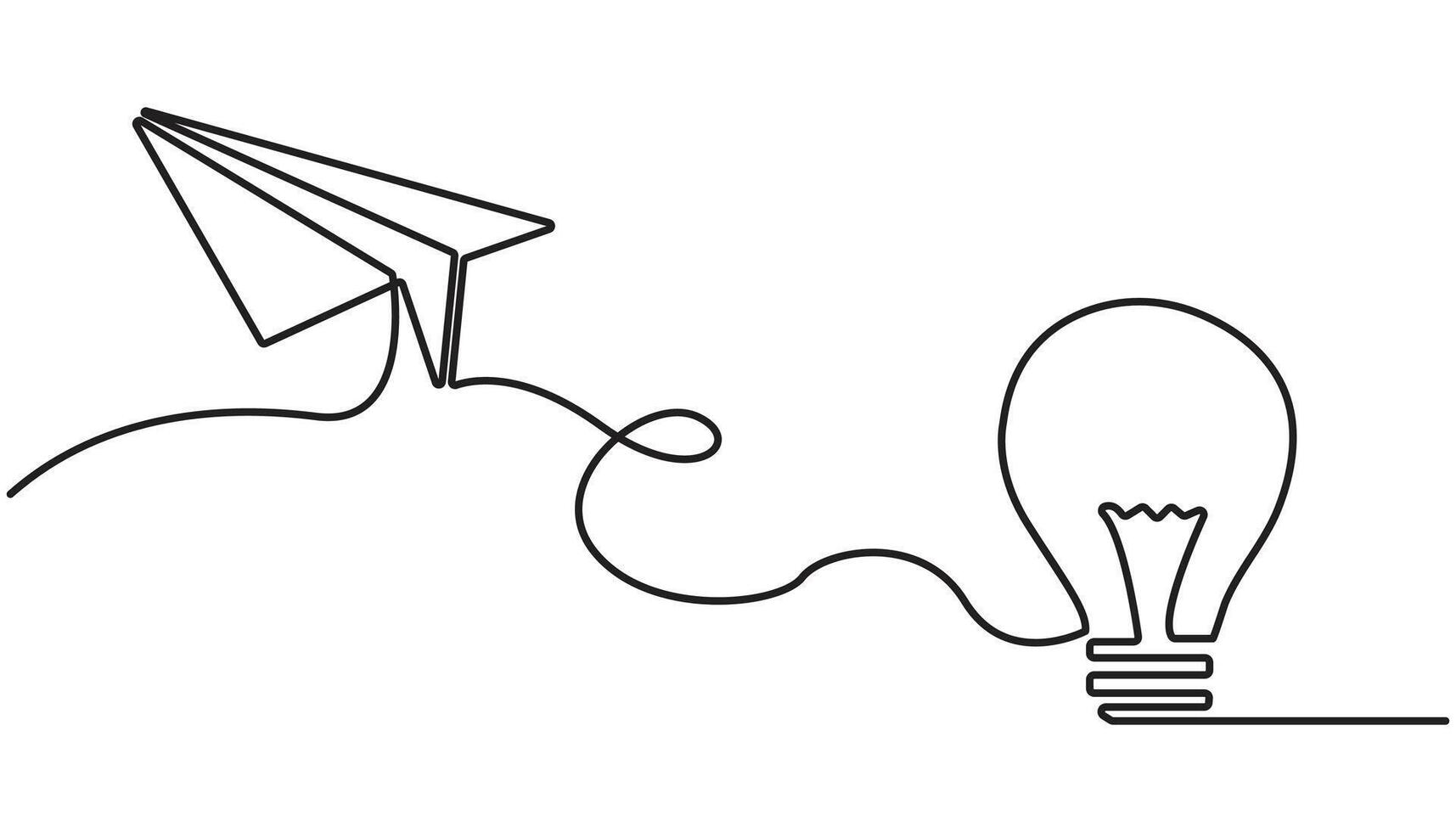 Light Bulb, Creativity, Aspirations Continuous Line Icon vector