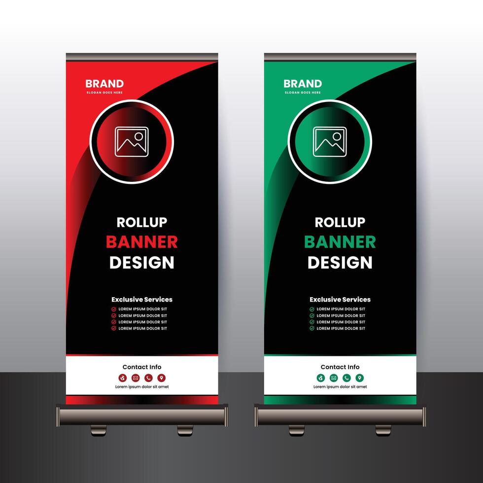 Professional business rollup banner design template concept vector
