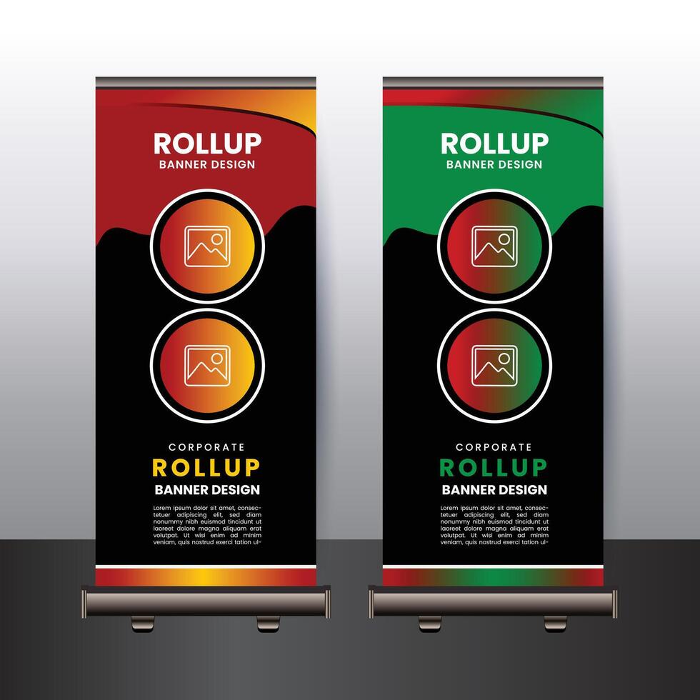 Professional business rollup banner design template idea vector