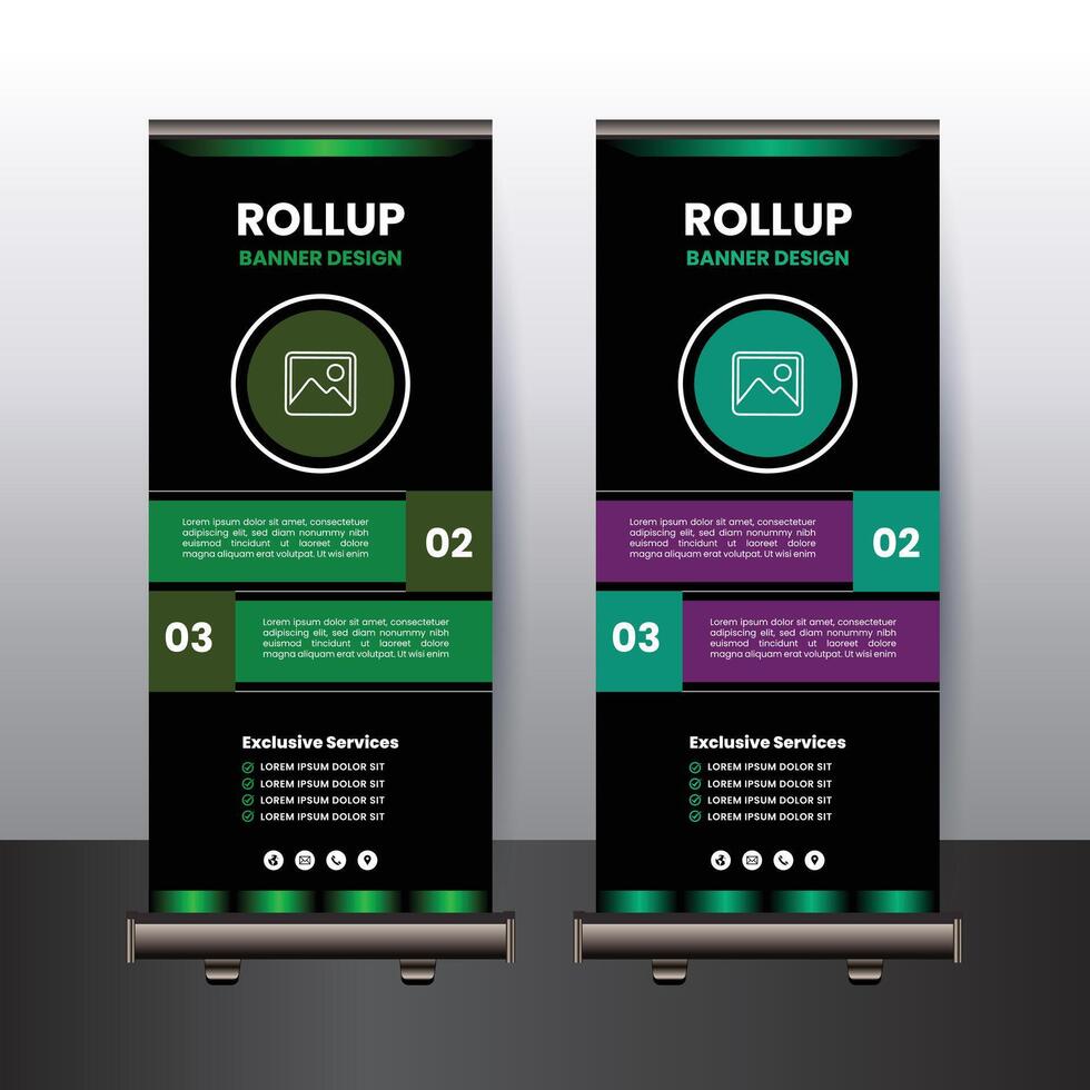 Unique business rollup banner design template vector