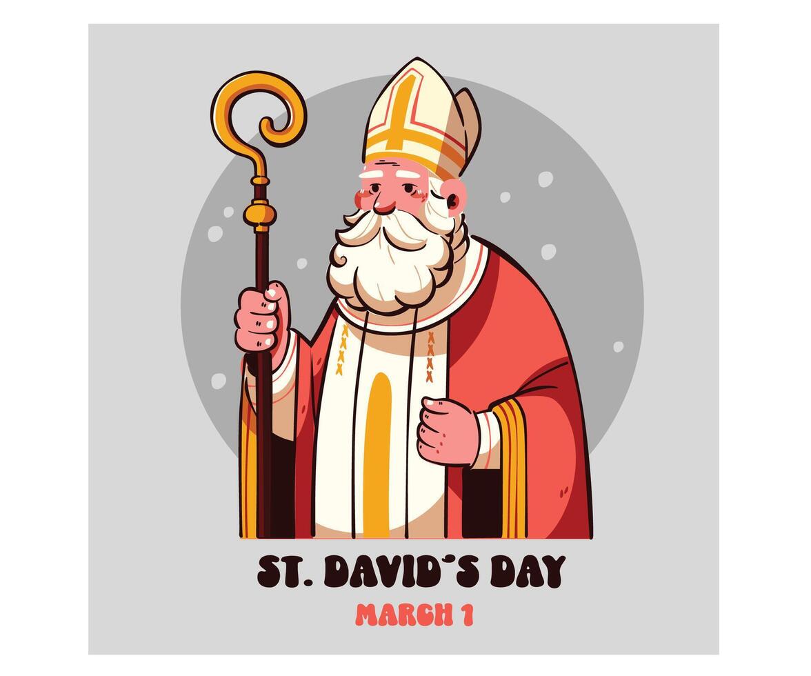 Celebration of St. David's Day Illustration vector