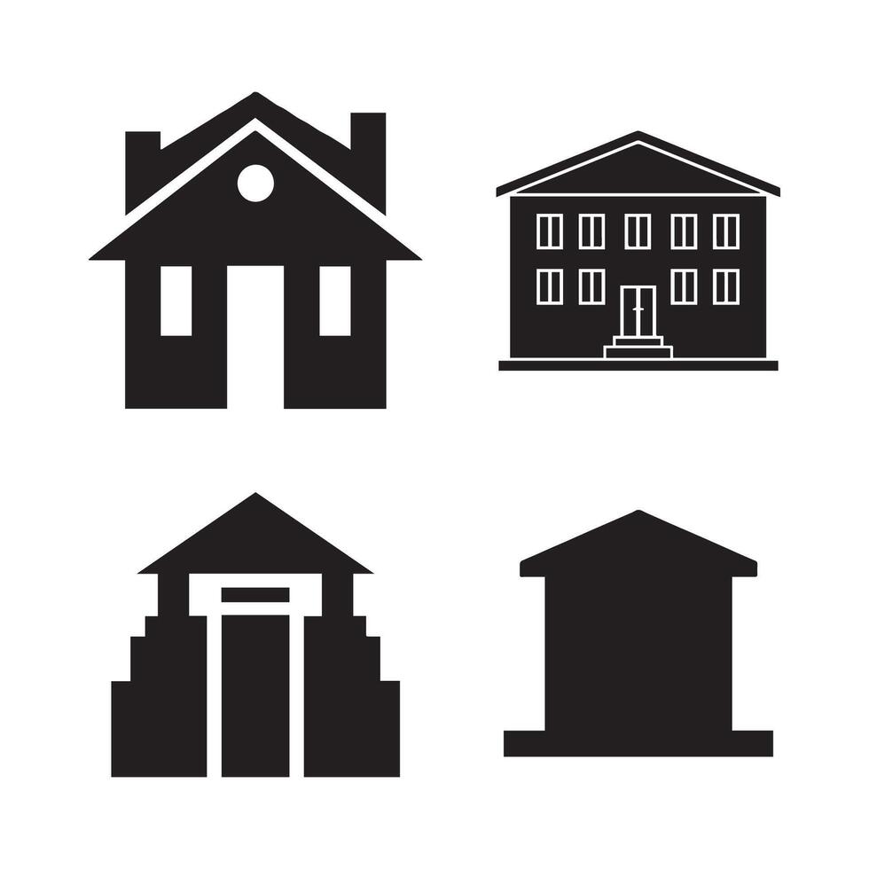 Silhouettes of Various Building Structures and Designs vector