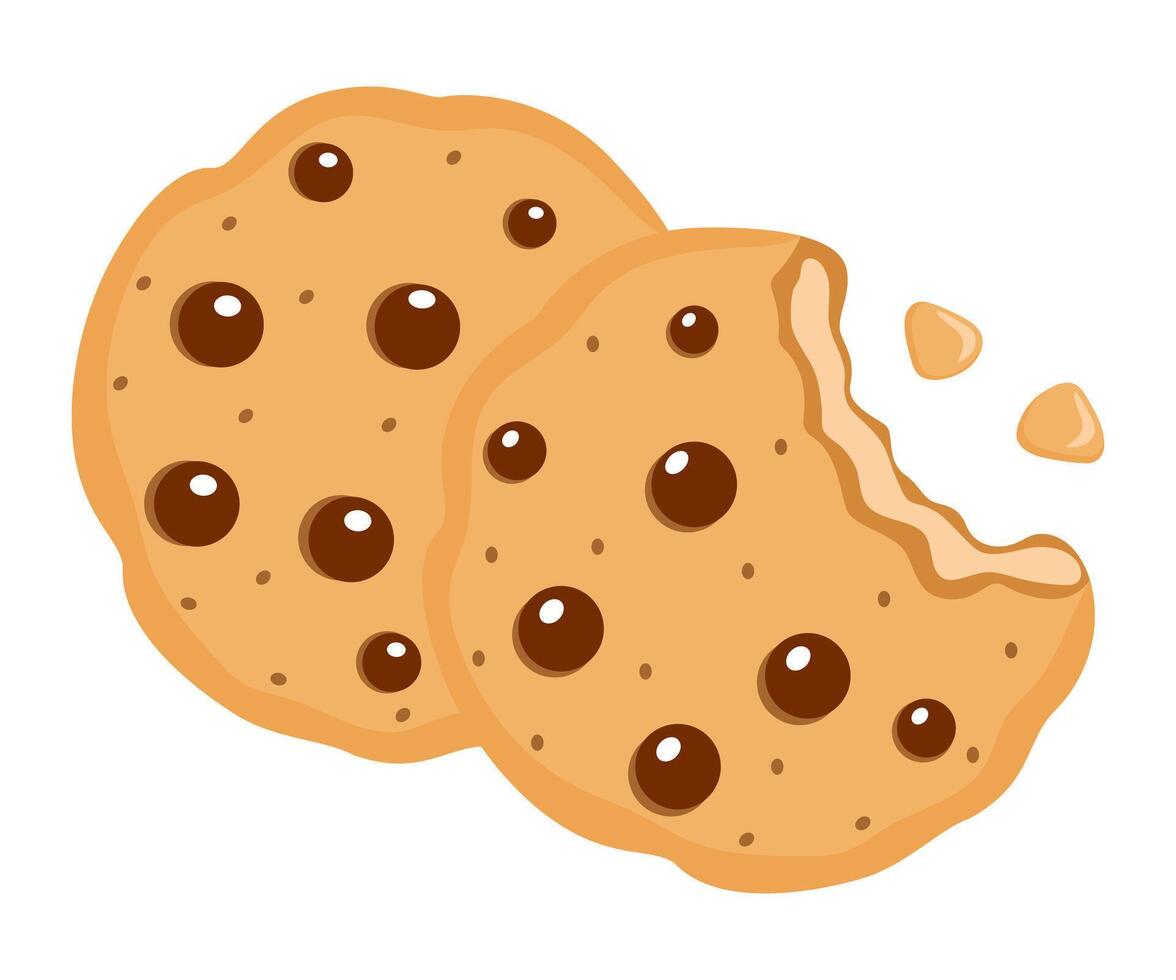 Cookie drawing colorful biscuit flat design isolated illustration vector