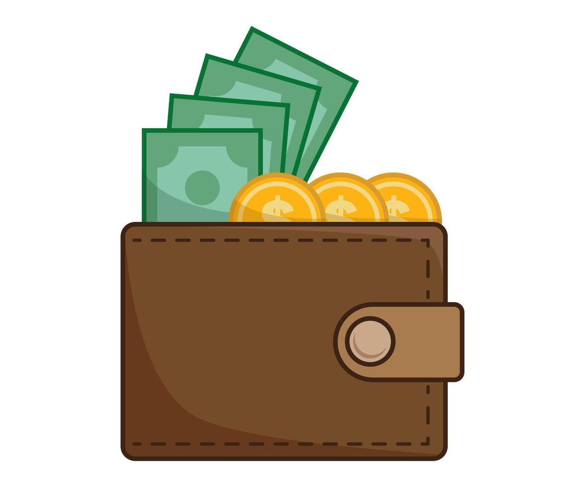 Wallet money saving concept illustration vector