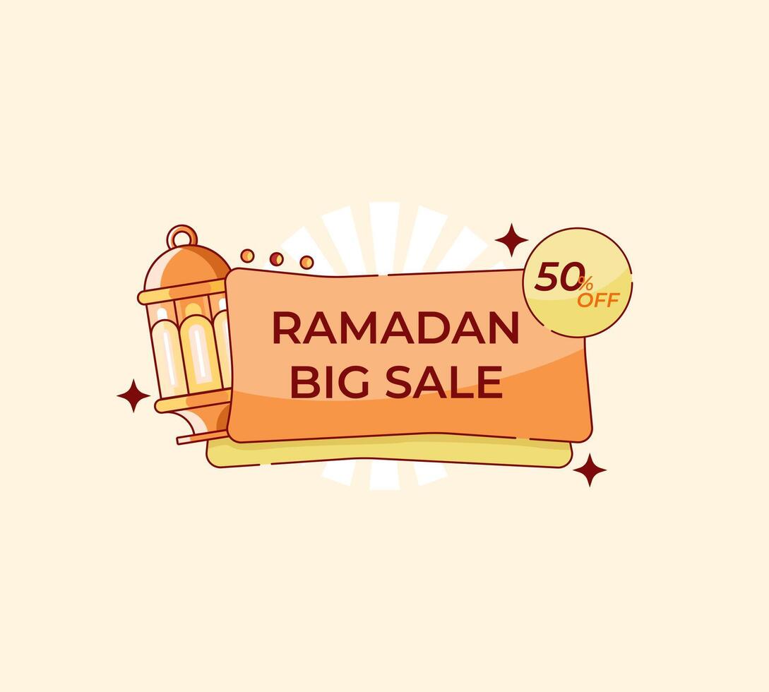 Big Ramadan sales template with flat design style and can be used for business purposes vector