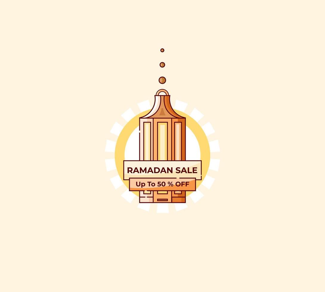Ramadan sales banner vector