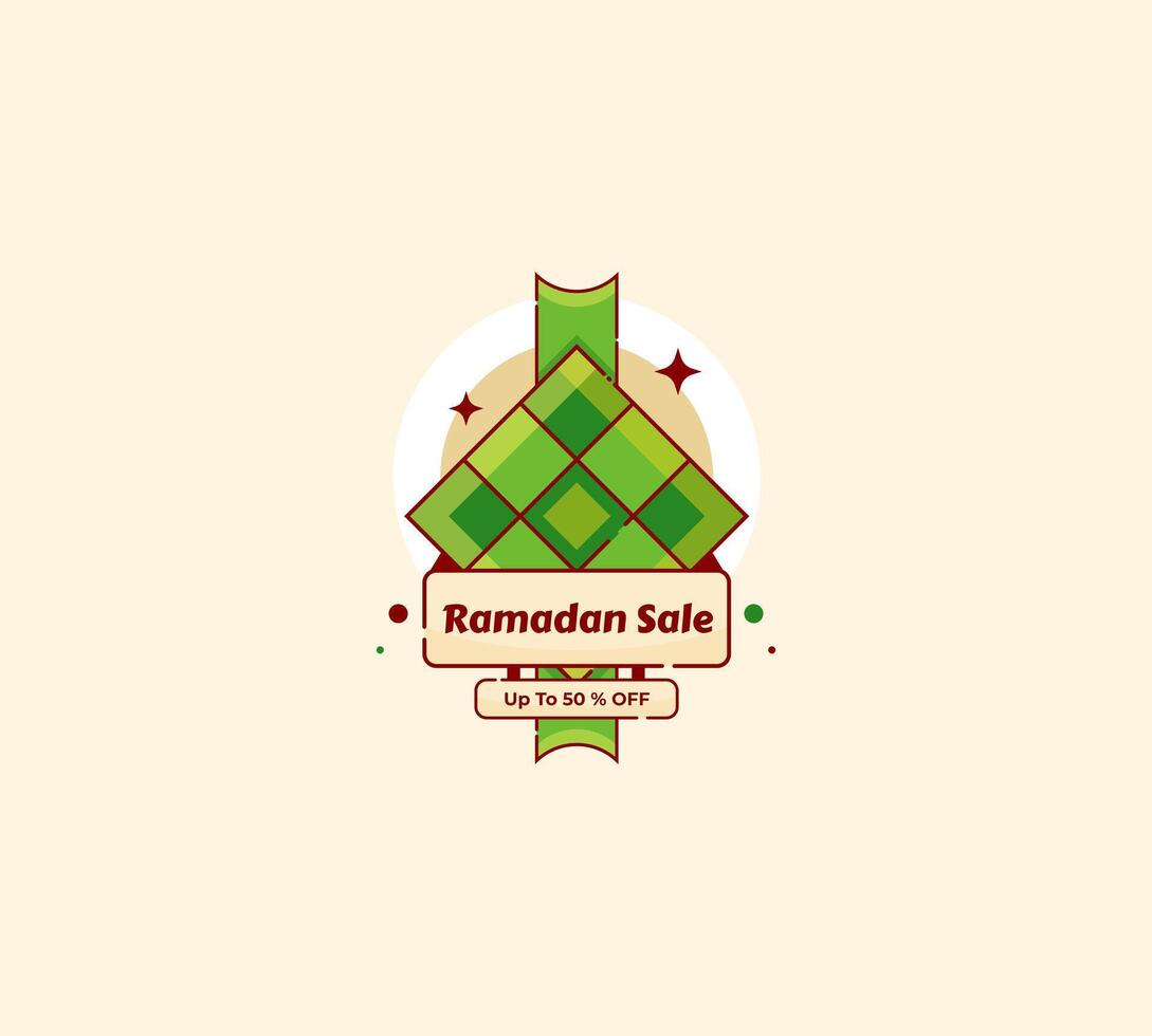 Ramadan sales template with a ketupat icon concept and can be used for business purposes vector
