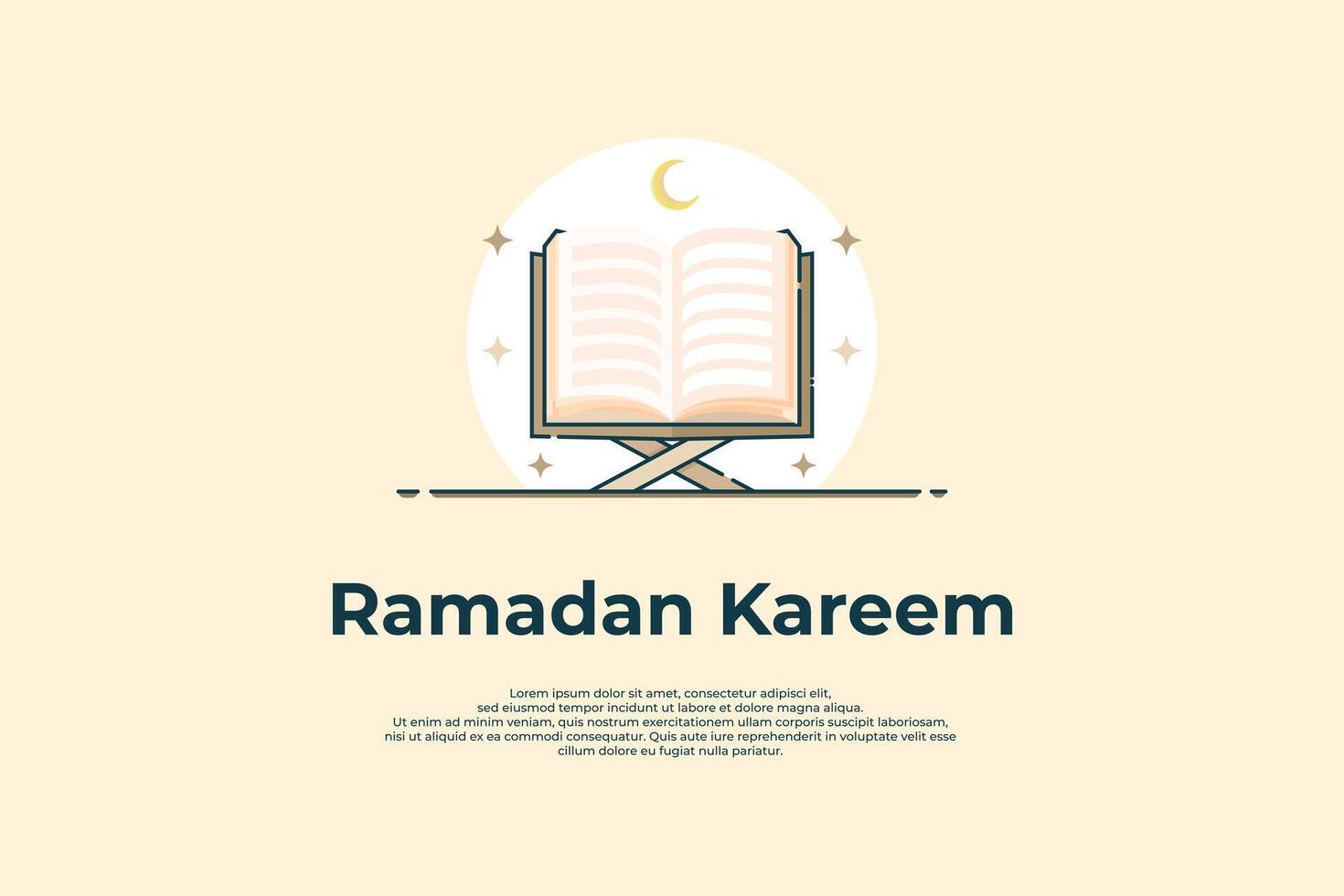 Ramadan congratulations with the concept of holy book icons vector