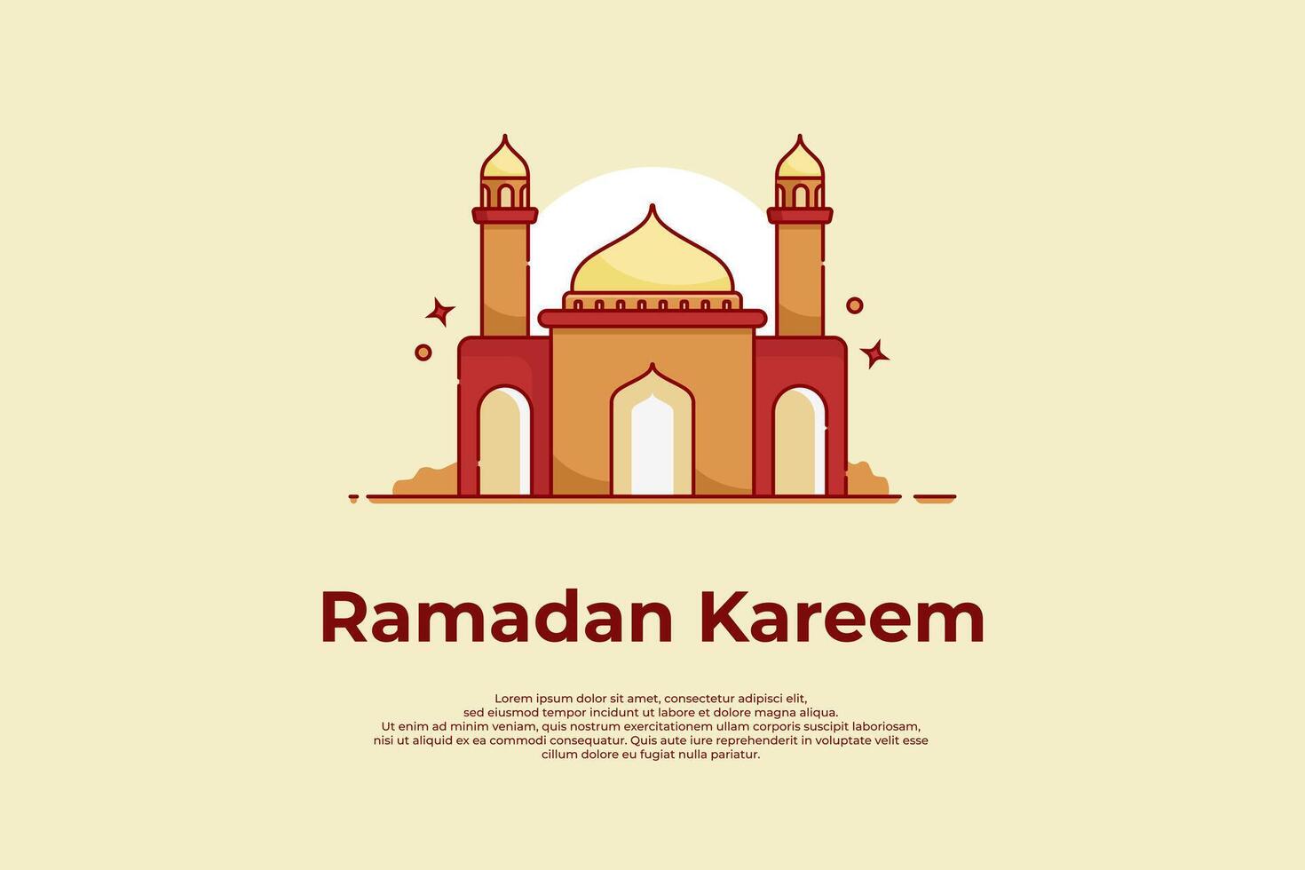Ramadhan greetings with mosque icon concept vector