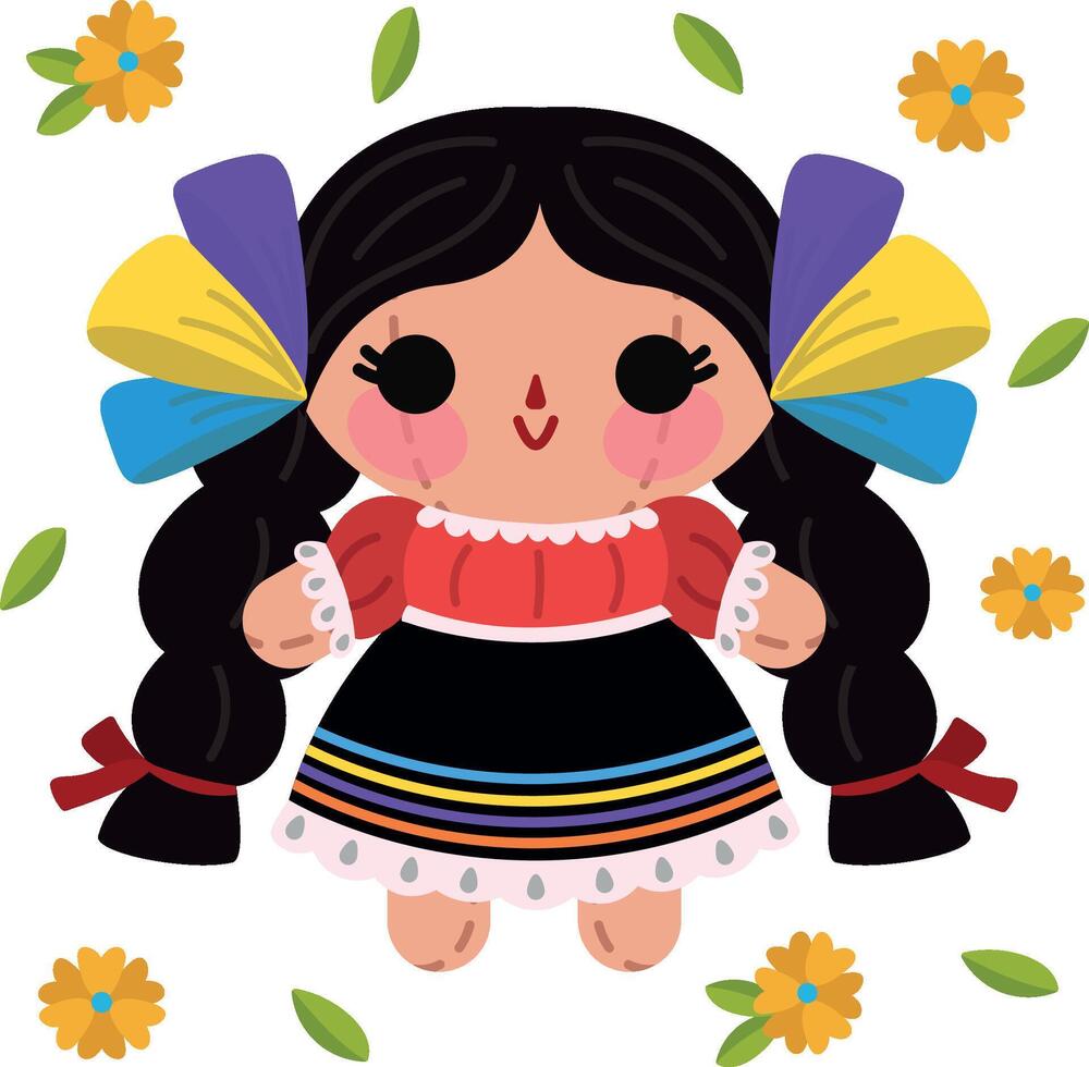 traditional mexican rag dolls vector