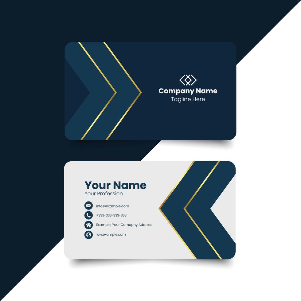 a business card with a gold design vector