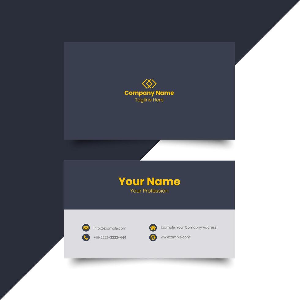 a business card with a black and yellow design vector