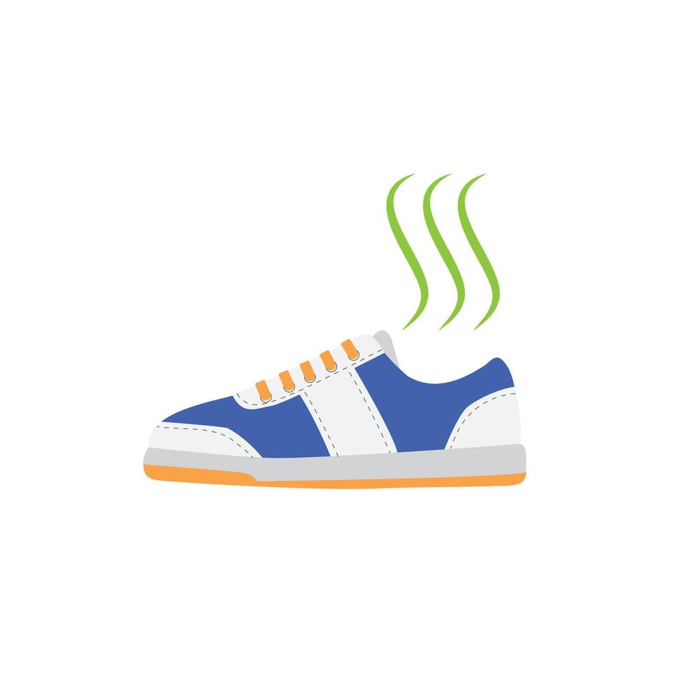 Smelly shoe concept illustration. Unpleasant smell from dirty shoe. vector