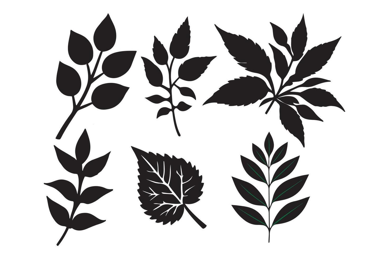Elegant Silhouette Leaf Design for Marketplace vector