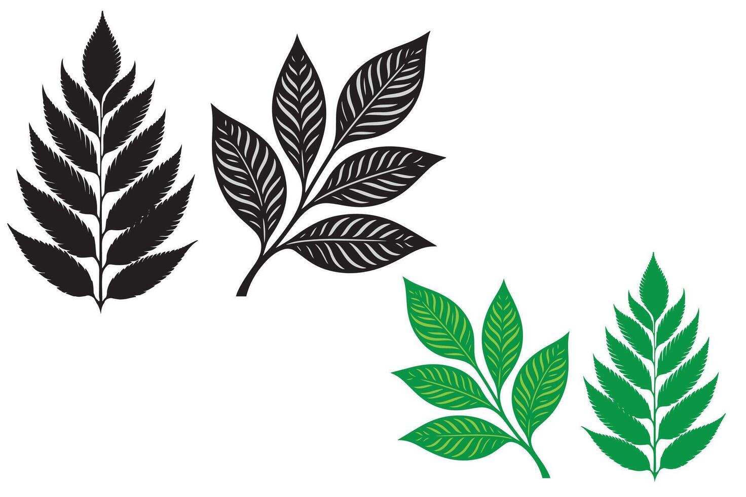 Nature-Inspired Silhouette Leaf Digital Art vector