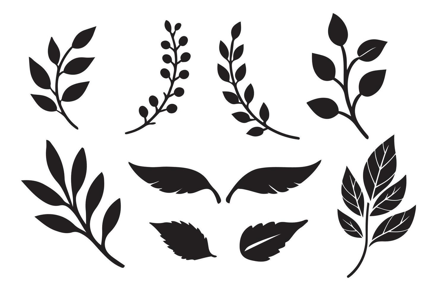 Trendy Silhouette Leaf Artwork for Your Store vector