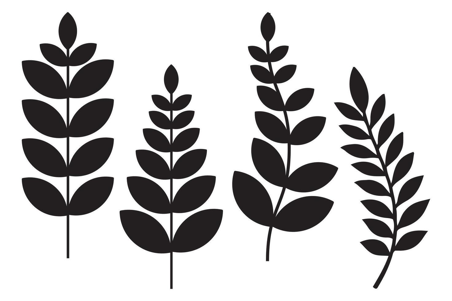 silhouette black leaf with with background vector