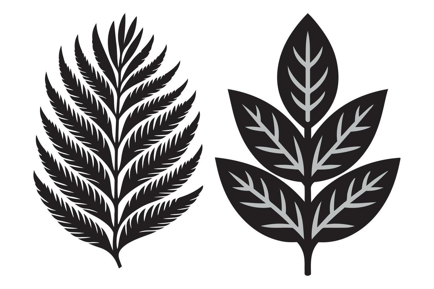 Dark and stylish leaf silhouette, perfect for modern artistic compositions. vector