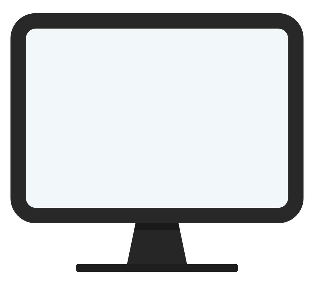 Computer monitor in flat style. vector