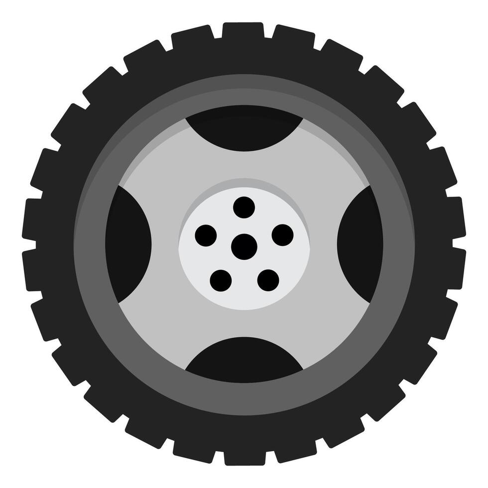 Car wheel flat icon isolated on white background. vector