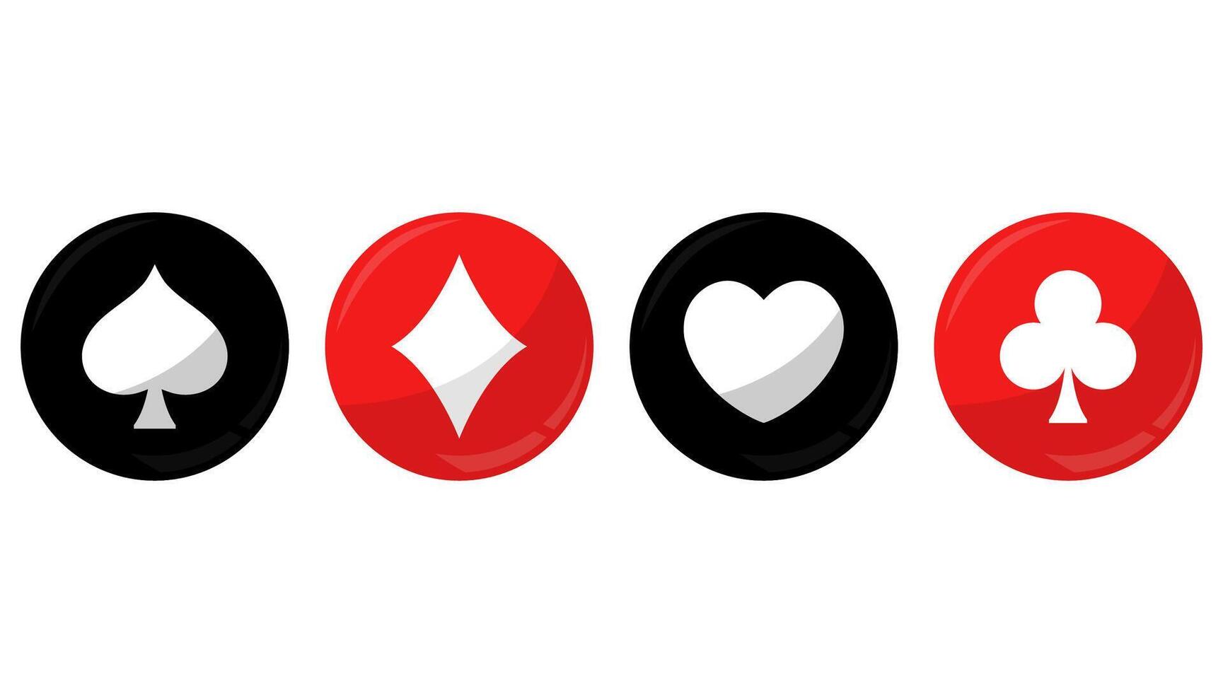 Playing card symbols flat icon isolated on white background. vector
