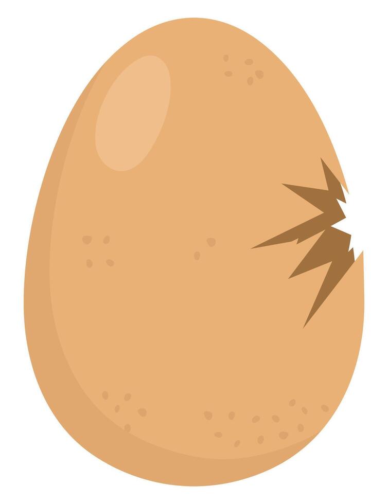 Cracked egg flat icon isolated on white background. vector
