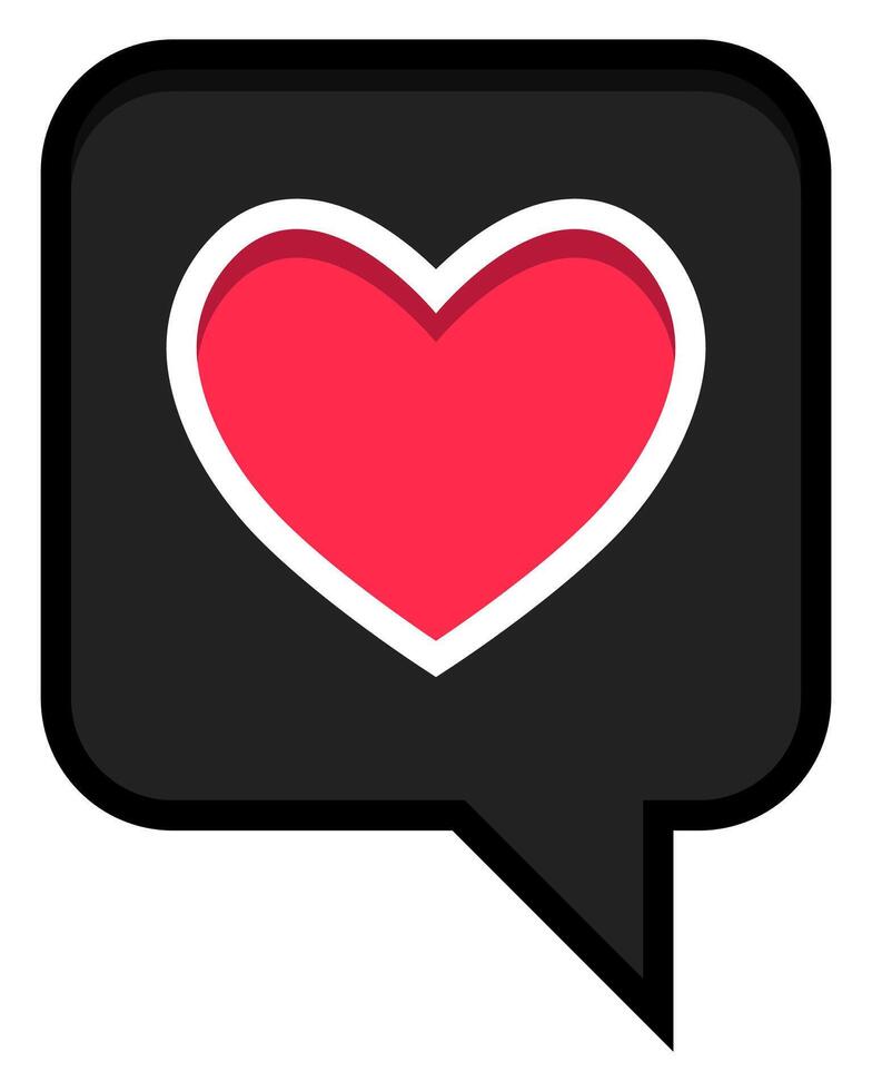 Red heart in conversation bubble isolated on white background. vector
