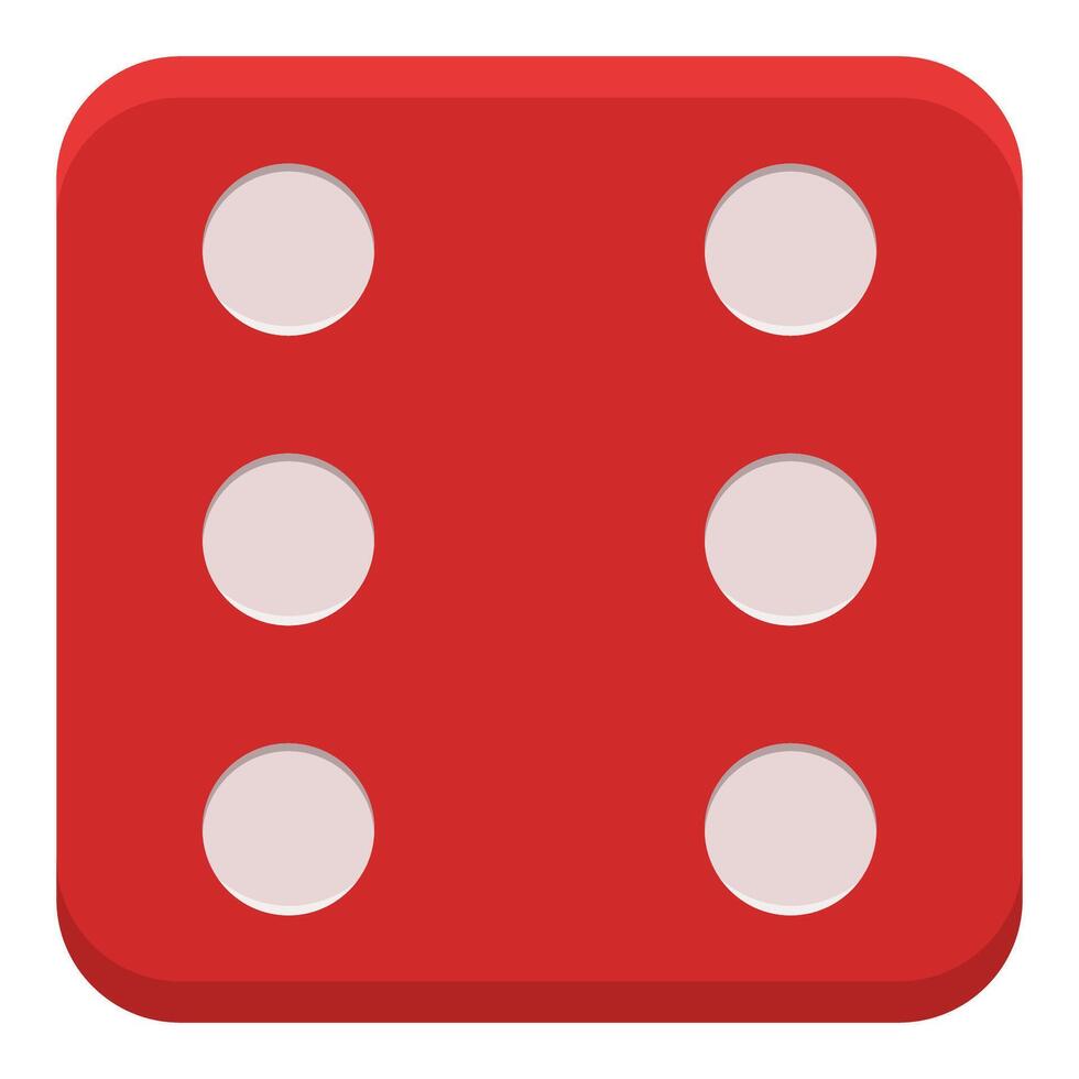 Casino dice red flat icon isolated on white background. vector