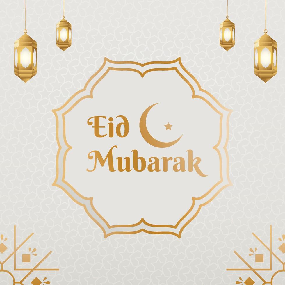 Eid Mubarak elegant social media post template vector