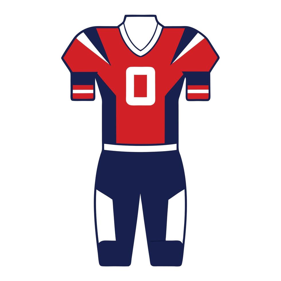 Iconic American Football Uniform with Protective Gear for a Tough Game Look vector